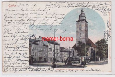 85676 Ak Gotha Neumarkt mit Margaretenkirche 1903