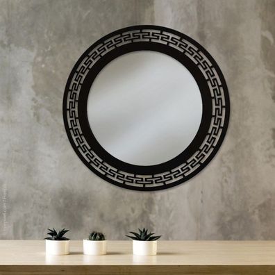Wandspiegel Arabesc rund Handgefertigt aus Metall schwarz o. weiß, Ø:70 B-WARE!