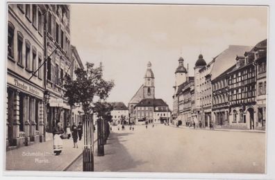 98062 Ak Schmölln in Thüringen Markt mit Geschäften 1937