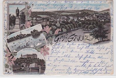 98296 ak Lithographie Gruß aus Greiz 1907