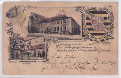 99830 Ak Lithographie Baugewerbe & Handwerkerschule zu Gotha 1905