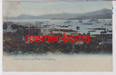 85901 Ak Central Harbour ans View of Hongkong um 1910