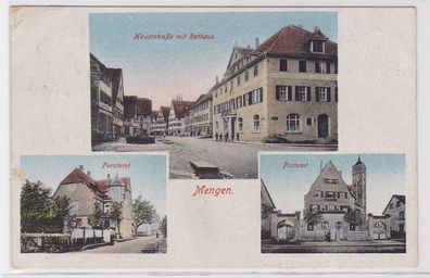 60759 Mehrbild Ak Mengen Hauptstraße, Forstamt, Postamt 1925