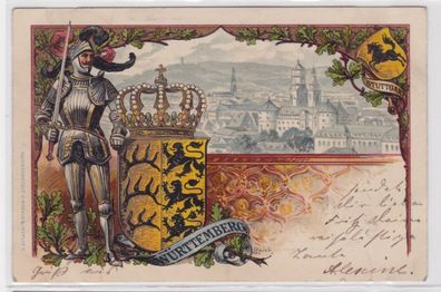 90791 Präge Ak Lithographie Stuttgart Württemberg 1900