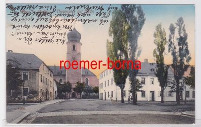 82606 Ak Rehau Partie am Theaterplatz mit Kirche 1913