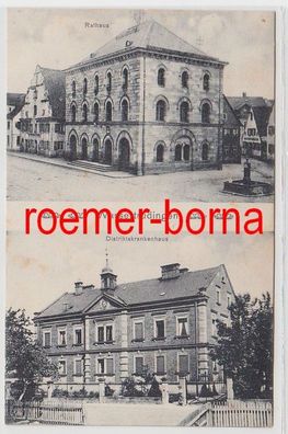 82992 Mehrbild Ak Wassertrüdingen Rathaus und Distriktskrankenhaus 1911