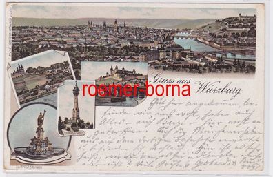 83181 Ak Lithografie Gruss aus Würzburg 1897
