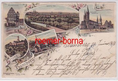 83226 Ak Lithografie Gruss aus Bamberg 1898