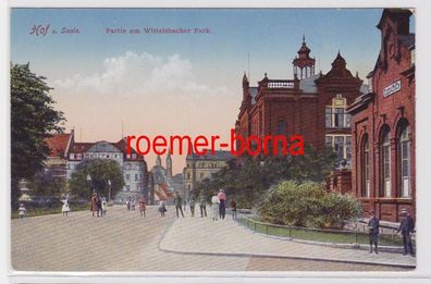 83432 Ak Hof a. Saale Partie am Wittelsbacher Park 1916