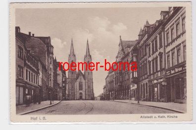 83668 Ak Hof i.B. Altstadt und Kath. Kirche 1929