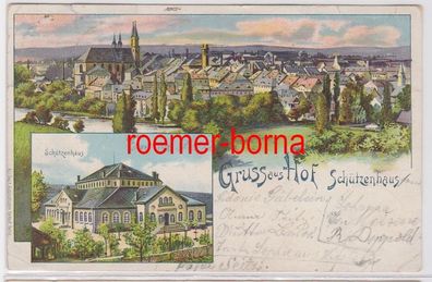83789 Ak Lithografie Gruss aus Hof Schützenhaus 1901