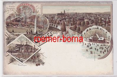 84014 Ak Lithografie Gruss aus Hof Restaurant Theresienstein um 1900