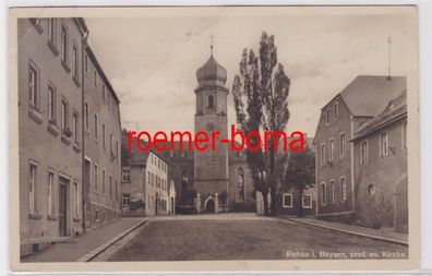 84144 Foto Ak Rehau i. Bayern prot. ev. Kirche 1936