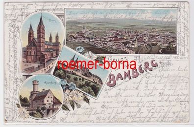 84223 Ak Lithografie Gruss aus Bamberg Dom, Michaelsberg, Altenburg 1897