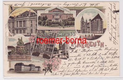 84228 Ak Lithografie Gruss aus Bayreuth 1901