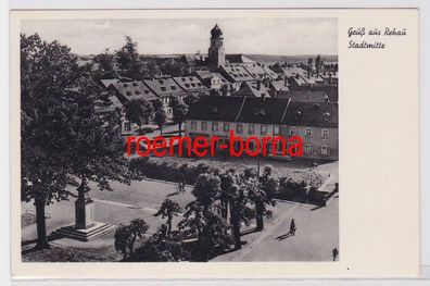 84256 Foto Ak Gruß aus Rehau Stadtmitte um 1950