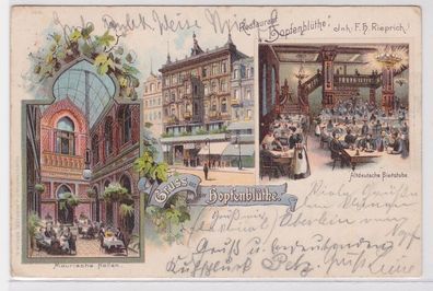 05516 AK Gruss aus der Hopfenblüte Berlin - Bierstube, Maurische Hallen 1903