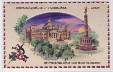 75731 Halt gegens Licht Ak Berlin Reichstagsgebäude & Siegessäule um 1915