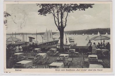78540 Ak Gatow - Blick vom Gasthaus 'Zur Linde' über die Havel 1927