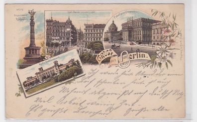 91416 Ak Lithographie Gruß aus Berlin Kroll´s Etablissement 1900