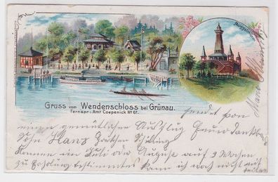 94073 Ak Lithographie Gruß vom Wendenschloss bei Grünau 1903