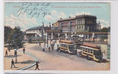 94104 AK Berlin - Hochbahnstation Hallesches Tor mit Blücher-Platz 1910