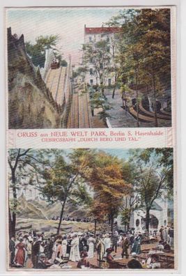 94622 AK Berlin - Gruss aus Neue Welt Park Gebirgsbahn 'Durch Berg und Tal' 1910