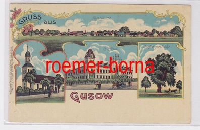 16862 Ak Lithografie Gruss aus Gusow um 1910