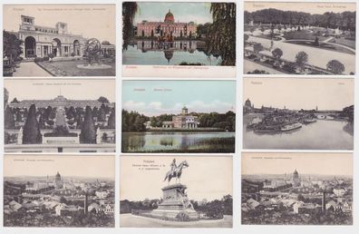 53193/9 AK Potsdam - Palais, Schlösser, Denkmäler, Panorama & Mühle um 1930