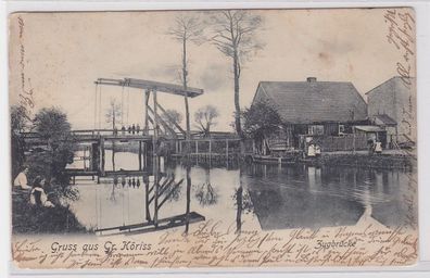 60233 AK Gruss aus Groß Köriss - Zugbrücke 1906