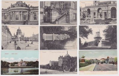 71471/9 AK Potsdam - Palais, Schlösser, Denkmäler & Mühle um 1930