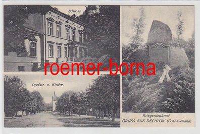 82917 Mehrbild Ak Gruß aus Dechtow Osthavelland Kriegerdenkmal usw. um 1930
