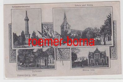 82924 Mehrbild Ak Gruß aus Hakenberg Dorfstraße usw. um 1920
