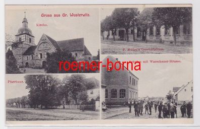 83199 Mehrbild Ak Gruß aus Groß-Wusterwitz Geschäftshaus, Schule usw. 1912