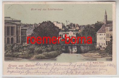 83734 Ak Gruss aus Guben Blick auf das Schützenhaus 1899