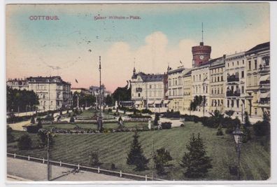 98427 Feldpost Ak Cottbus - Partie am Kaiser-Wilhelm-Platz 1915