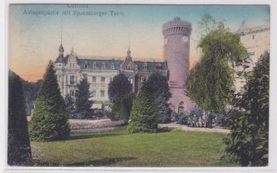 98430 Feldpost Ak Cottbus - Anlagenpartie mit Spremberger Turm 1918