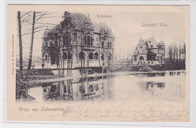 99815 Ak Gruß aus Liebenwerda Kreishaus, landräthliche Villa 1904