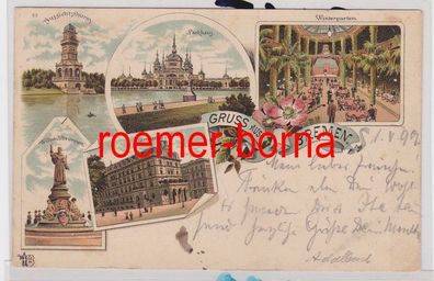 85287 Ak Lithografie Gruss aus Bremen Hillmann´s Hotel usw. 1899