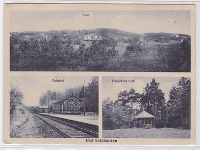 72858 Mehrbild AK Bad Salzhausen - Total, Bahnhof, Tempel im Park um 1930