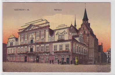 52676 Ak Güstrow in Mecklenburg-Vorpommern Rathaus um 1920