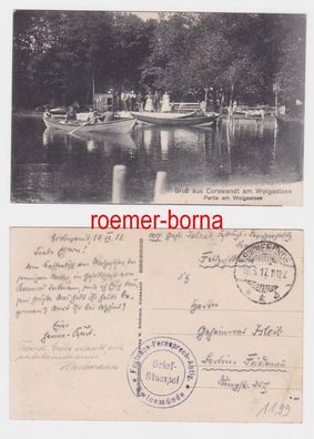 82585 Feldpost Ak Gruß aus Corswandt am Wolgastsee Partie am Wolgastsee 1917