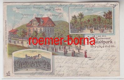 83623 Ak Lithografie Gruss aus dem Restaurant zum Stadtpark Bockenem 1905