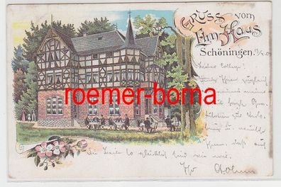 83741 Ak Lithografie Gruss vom Elm-Haus Schöningen 1903