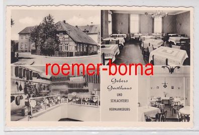 86120 Mehrbild Ak Gebers Gasthaus und Schlachterei Hermannsburg Kr. Celle um1940