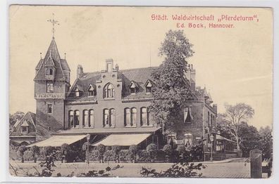 91435 Ak städtische Waldwirtschaft 'Pferdeturm' bei Hannover 1907