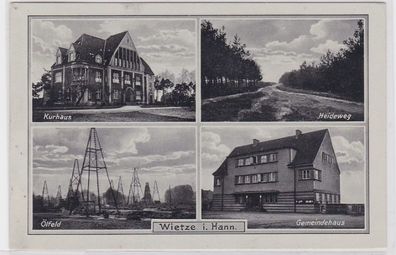 96361 Mehrbild Ak Wietze in Hannover Ölfeld, Gemeindehaus usw. 1934