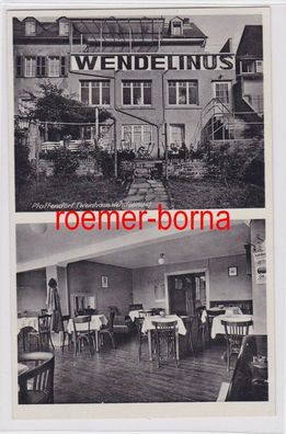 81940 Ak Pfaffendorf Rh. (Koblenz) Pension Weinhaus und Café Wendelinus um 1950