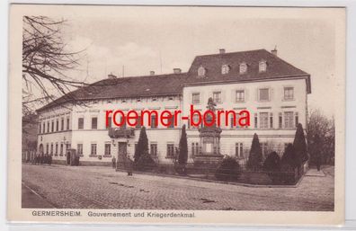 83302 Feldpost Ak Germersheim Gouvernement und Kriegerdenkmal 1915