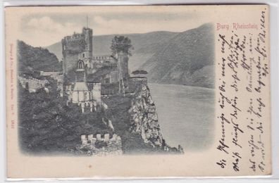 98618 geprägte Ak Burg Rheinstein - Totalansicht 1899